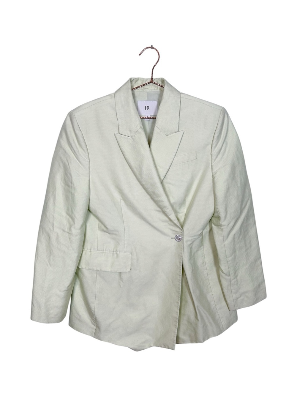 Banana Republic Pale Green Hourglass Italian Viscose Linen Blazer - Picture 2 of 9